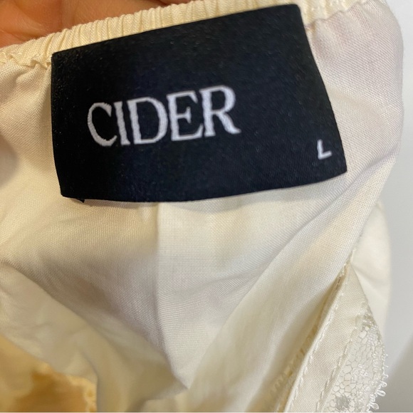 Cider Dress Womens Size L Large Ivory Embroidered Minimalist Cottagecore - Picture 11 of 13